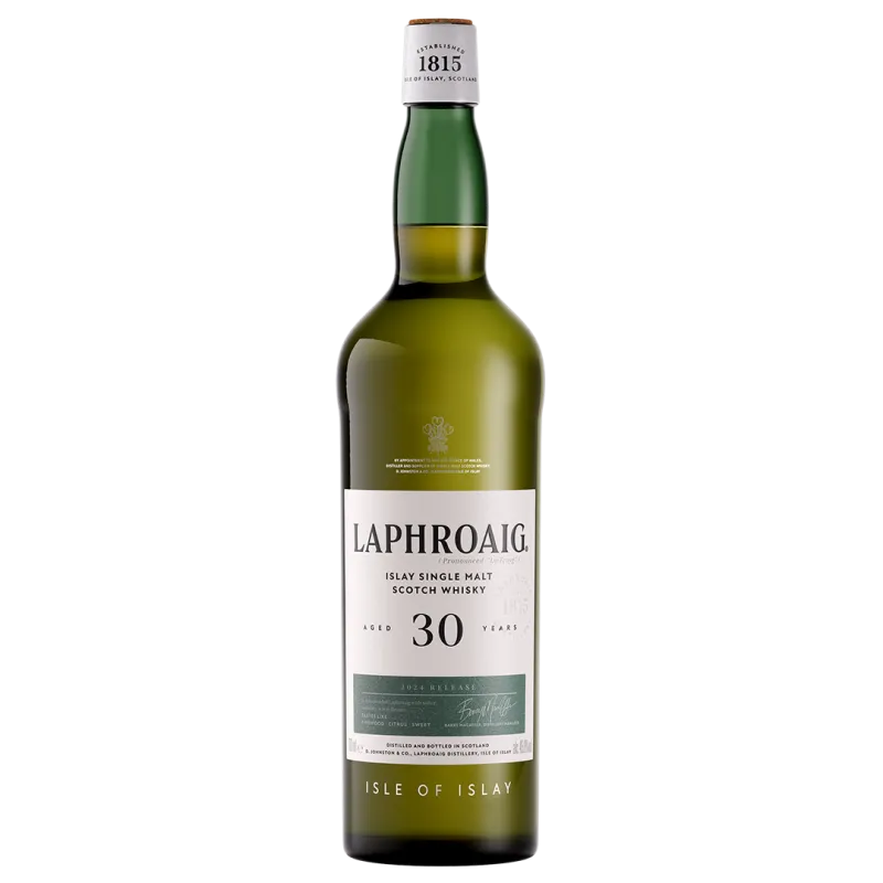 Photo of a bottle of Laphroaig 30 year whisky